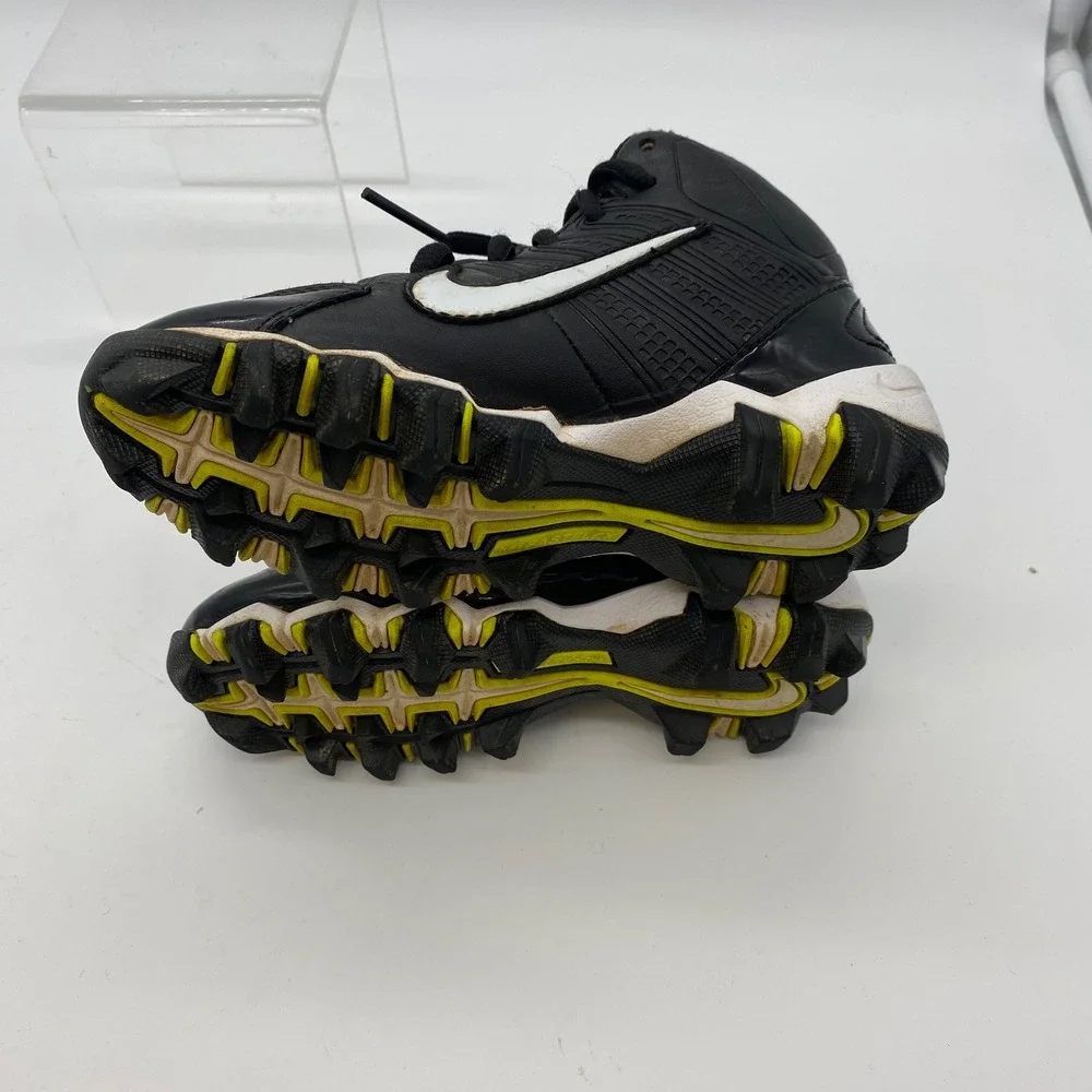 Nike Alpha Shark 2 Football Cleats Kids 10C Black White 642771-001 Fastflex